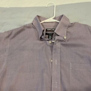 Kirkland Signature Men's Plum Checkered Shirt